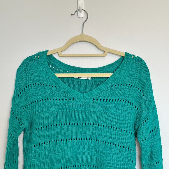 Abercrombie Kids Girls Pullover Sweater Size 13/14 Open Knit Crochet Preppy - Picture 2 of 7